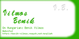 vilmos benik business card